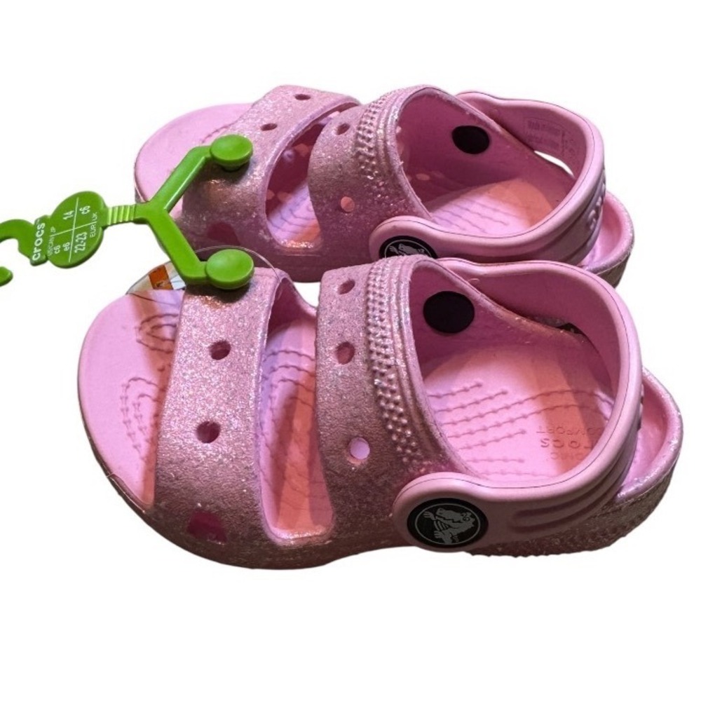 Crocs Kids Classic Glitter Sandal T Flamingo Pink Toddler Size C6
